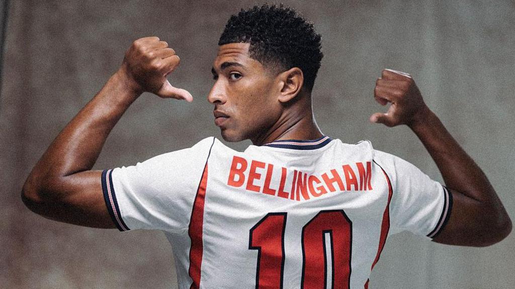 Jude Bellingham celebrating for England at the 2026 World Cup