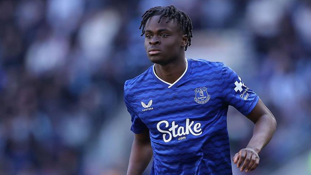 Tyrique George in action during his loan spell at Everton